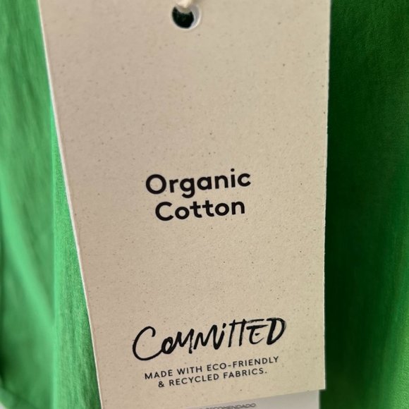 NEW Mango Organic Cotton Cross Over back Strap Green Top, Size M - Picture 7 of 16